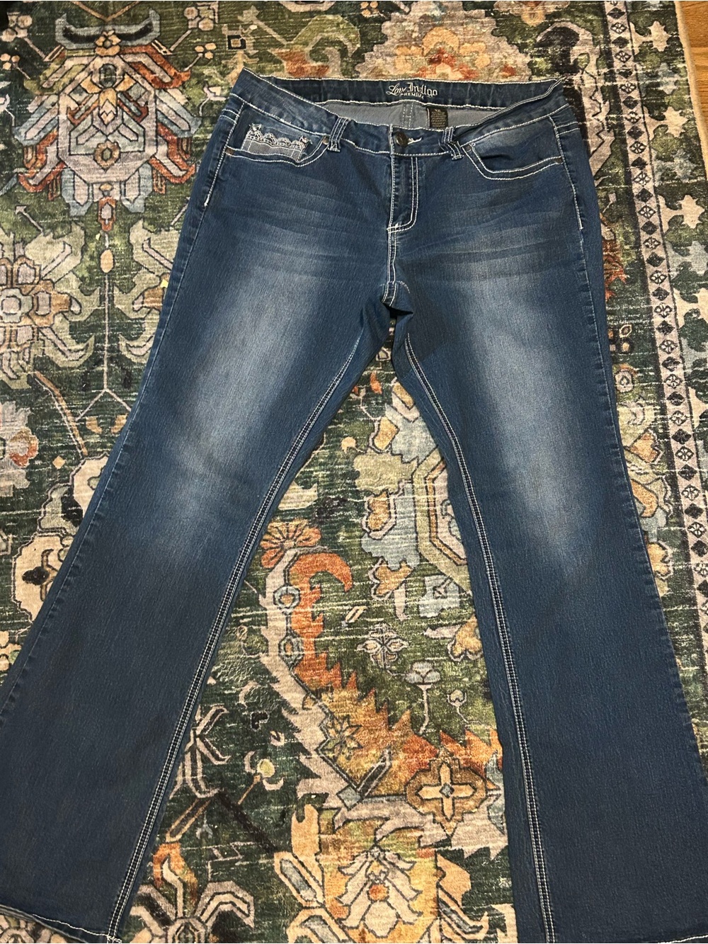 Indigo Women's Dark Blue Bootcut Jeans